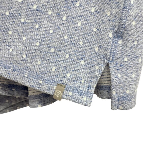 T by Talbots Twist Back Top Size Large Blue and White Jacquard Knit 3/4 Sleeves - Picture 5 of 8